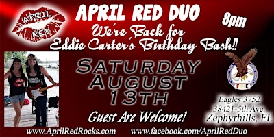 April Red is BACK to ROCK Eddie Carter's B-Day at Zephyrhills Eagles!