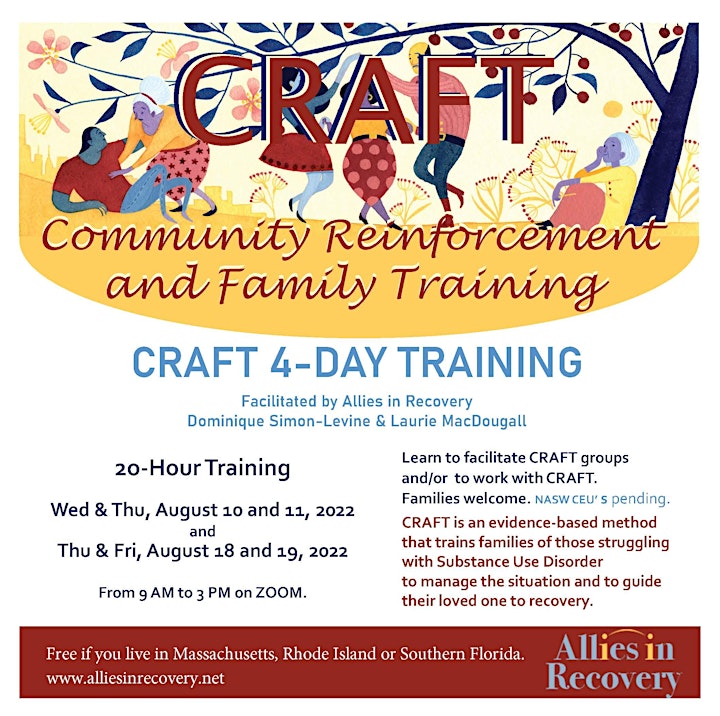 Allies in Recovery CRAFT 4-Day Training: August 10, 11, 18, 19 image