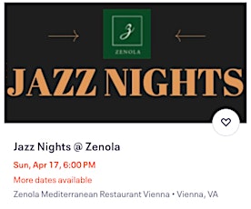 Jazz @ Zenola Mediterranean on Sundays