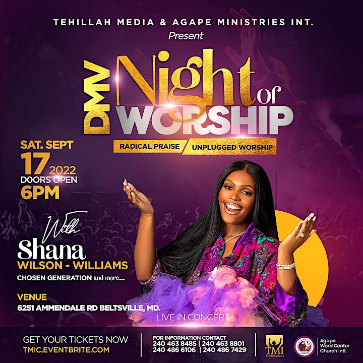 DMV Night of Worship Concert with Shana Wilson-Williams image