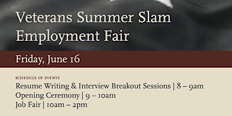 Veteran "Summer Slam" Employment Fair primary image