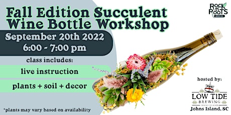 Fall Edition Succulent Wine Bottle Workshop at Low Tide Brewing