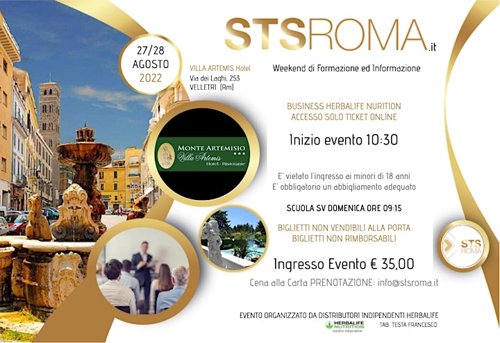 Immagine STS ROMA - Velletri Agosto | Weekend di Formazione Herbalife Nutrition