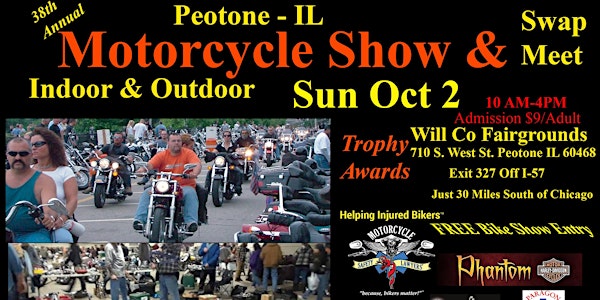 38th Annual Peotone-IL Motorcycle Show & Swap Meet, Sun Oct 2, 2022