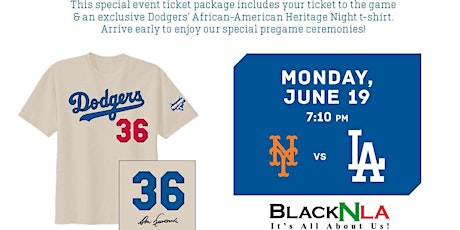 BlackNLA Dodger Night: Tee-Shirt, Cap, Food and more primary image