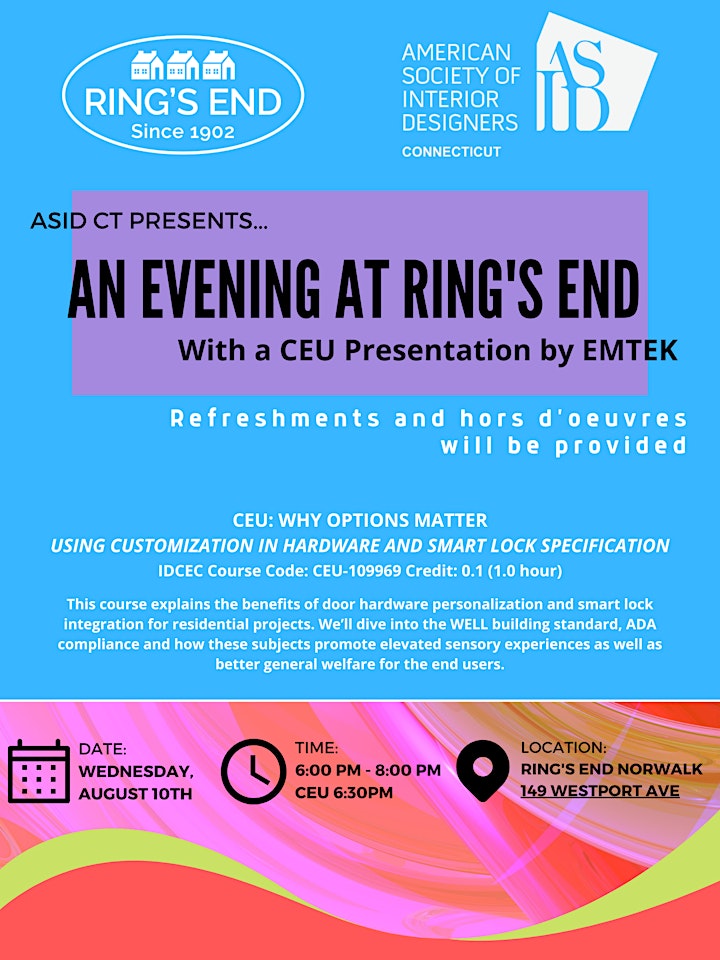 ASID CT Presents "An Evening at Ring's End" image