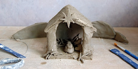 Ceramic Christmas Nativity Crib