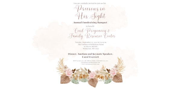 Precious in His Sight - Annual Fundraising Banquet & Auction 2022