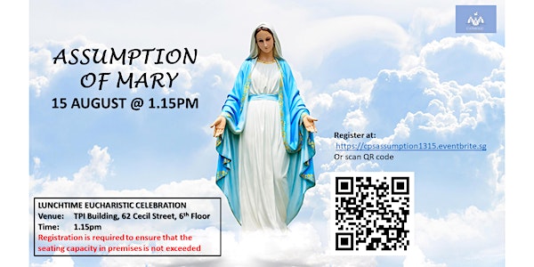 LUNCHTIME MASS  IN THE CITY ON 15 AUGUST 2022  @ 1.15pm(ASSUMPTION)