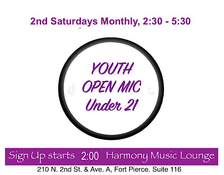 YOUTH OPEN MIC 2nd Saturdays - Under 21, Monthly, Downtown Fort Pierce image