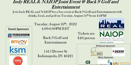 Indy REAL & NAIOP Joint Event @ Back 9 Golf and Entertainment