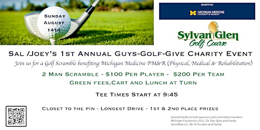 Sal/Joey's 1st Annual GUYS/GOLF/GIVE Charity Event benefitting PM&R