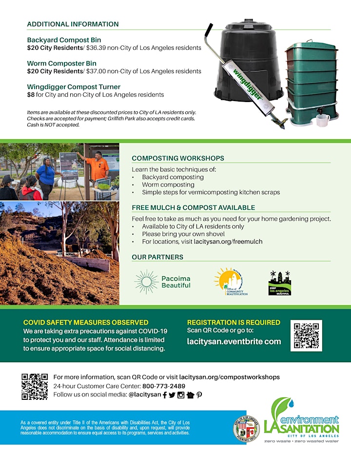 FREE Home Composting & Urban Gardening Workshops - South LA Wetlands image