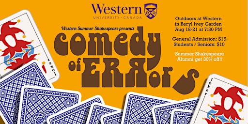 Western Summer Shakespeare Presents: The Comedy of Errors!