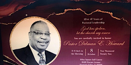 Retirement Celebration for Pastor Delman Howard