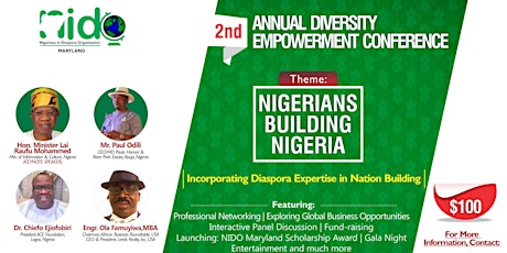 2ND ANNUAL DIVERSITY EMPOWERMENT CONFERENCE: NIGERIANS BUILDING NIGERIA primary image