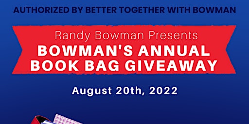 Bowman's Annual Book Bag Giveaway