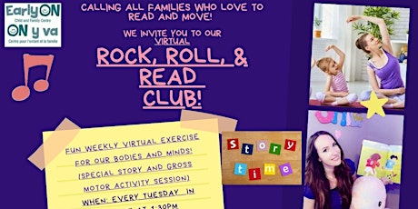 Virtual Rock, Roll & Read Club - Weekly sessions on ZOOM