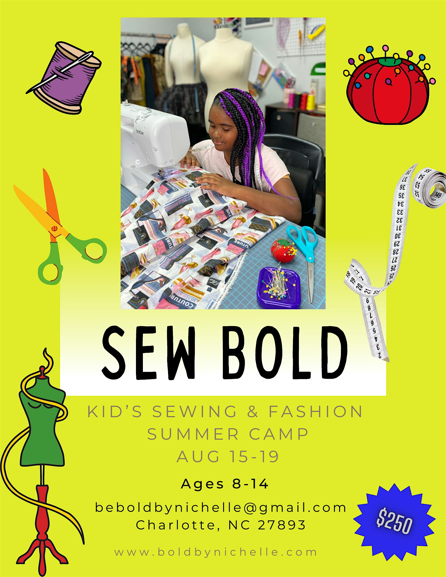 Sew Bold Kid's Sewing and Fashion Camp