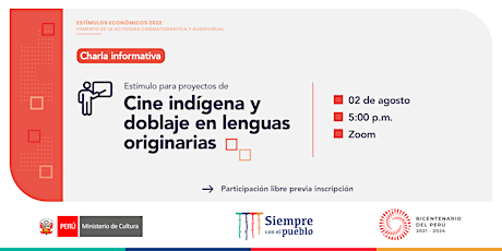 Charla: Estímulos para proyectos de cine indígena y doblaje en lenguas
