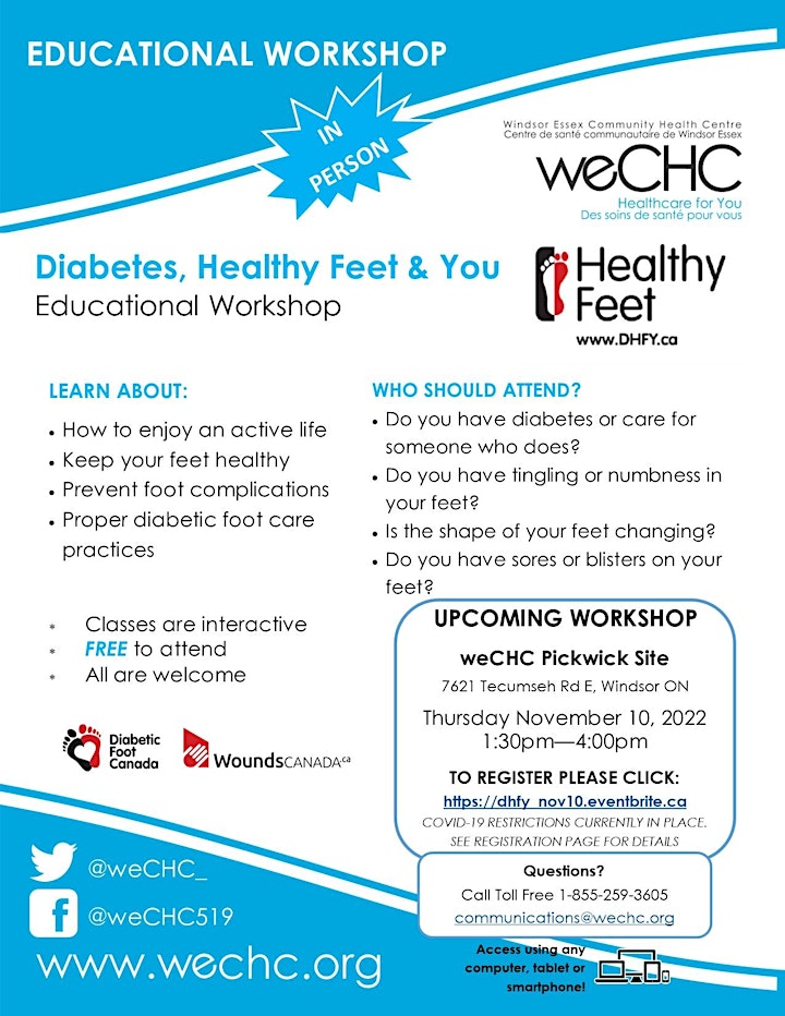 Diabetes, Healthy Feet and You - FREE IN PERSON WORKSHOP image
