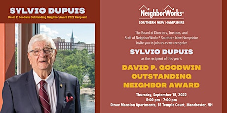 2022 David P. Goodwin Outstanding Neighbor Award Reception