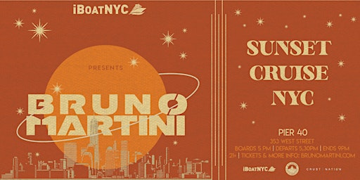 BRUNO MARTINI - Sunset Yacht Cruise Party NYC
