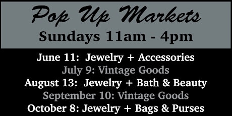 Locally Made Jewelry and Accessories Market - Sunday, June 11th primary image