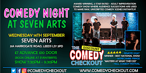Comedy Night at Seven Arts Leeds - Wednesday 14th September