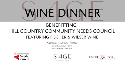 Sage Wine Dinner Benefitting Hill Country Needs Council
