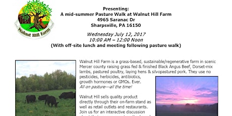 Mid-Summer Pasture Walk at Walnut Hill Farm primary image