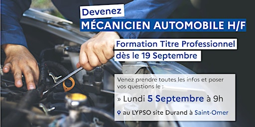 TP MÉCANICIEN AUTOMOBILE - Réunion d’Informations – Saint-Omer