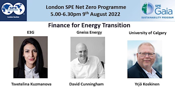 London SPE Net Zero Gaia Event: Finance for Energy Transition