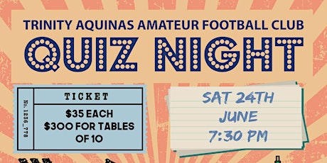 Trinity Aquinas Amateur Football Club Quiz Night primary image
