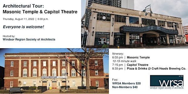 Architecture Tour:  Capitol Theatre & Masonic Temple | August 11