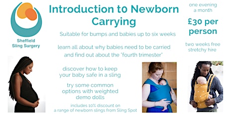 Evening Introduction to Newborn Carrying, Tuesday August 8th 7.30pm primary image