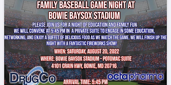 Bowie Baysox Game with Octapharma & DrugCo Health