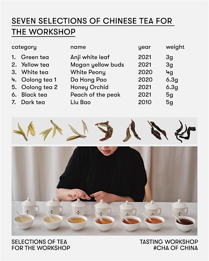 CHA OF CHINA | Tasting workshop of 6 categories of Chinese tea image