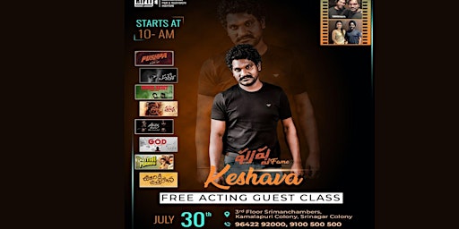 Free Acting workshop with Pushpa Movie fame Kesava