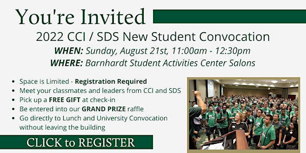 2022 CCI / SDS New Student Convocation