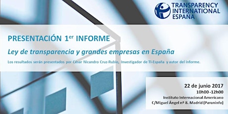 Presentación 1er Informe - Ley de transparencia y grandes empresas en España