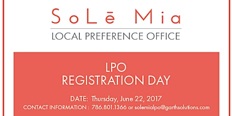 SoLe Mia LPO Registration Day primary image