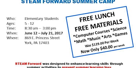 STEAM FORWARD Summer Camp June 12-July 21 primary image