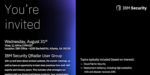 Atlanta QRadar User Group - IBM Security