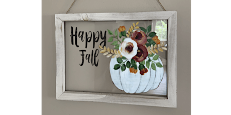 Happy Fall Window Sign with Pumpkin Paint & Sip Art Class Cuyahoga Falls