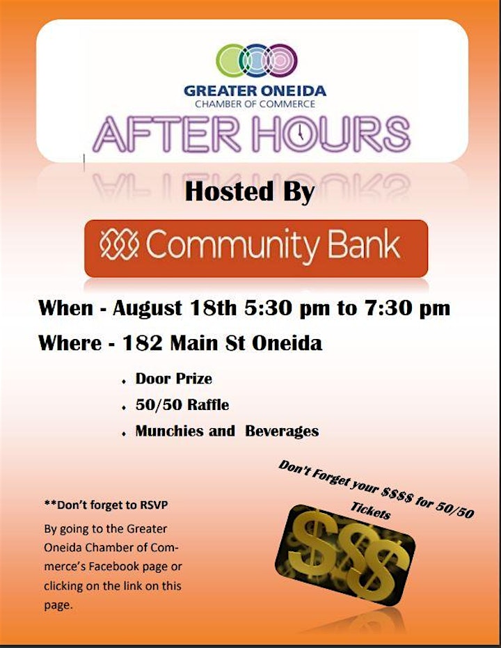 Greater Oneida Chamber Business After Hours Hosted by Community Bank image