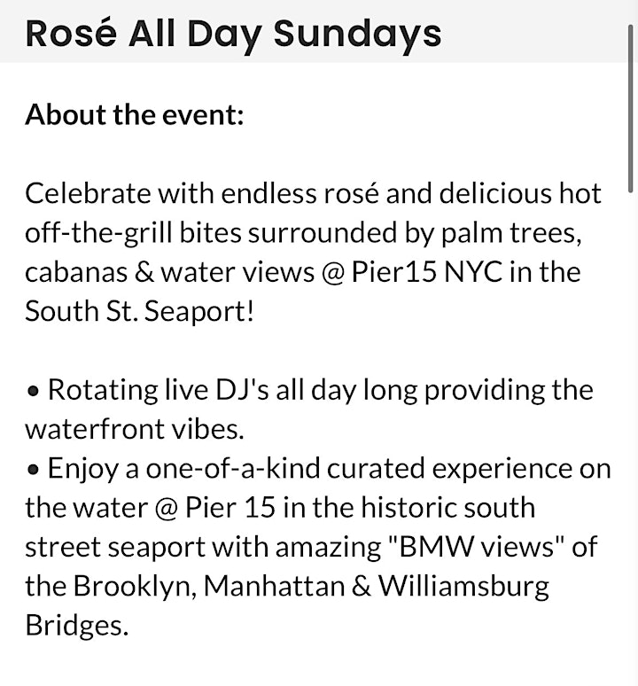 Bucket listers & Watermark PRESENT: ROSÉ ALL DAY SUNDAYS image