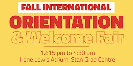 Afternoon Session: Fall International Orientation & Welcome Fair
