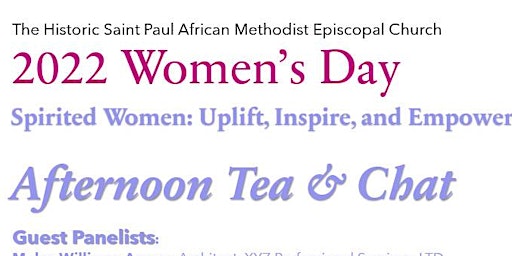 St Paul AME Church WOMEN'S AFTERNOON TEA & CHAT