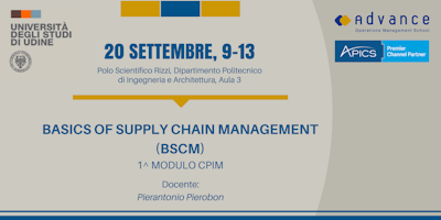 Formazione Gratuita, Corso BSCM (1^ modulo CPIM)- Apics Formazione Gratuita, Corso BSCM (1^ modulo CPIM)- Apics